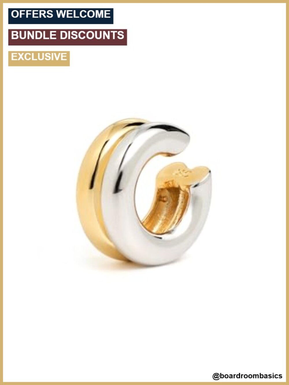 Single Two Tone Double Ear Cuff